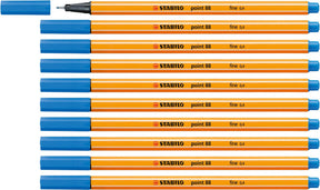 Stabilo point 88 - premium fineliner - fine 0,4 mm – ultramarijn blauw – doos 10 stuks