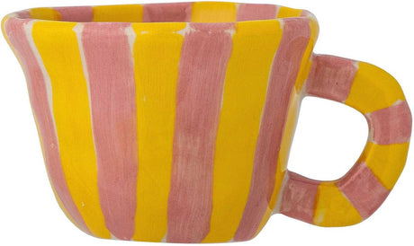 Bloomingville Mini-Nini-Becher aus Steingut, rosa-gelb – 110 ml