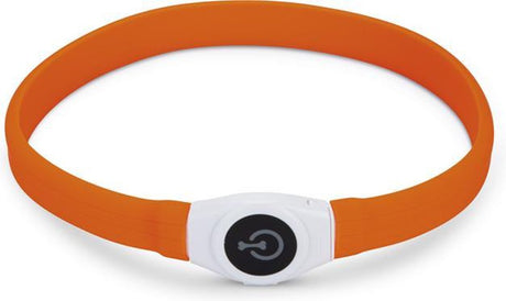 Beeztees safety gear glowy - halsband hond - oranje - 65x2,5 cm