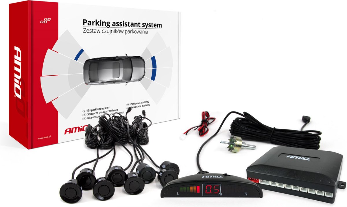 Amio Parkassistenzsystem LED 8 Sensoren schwarz
