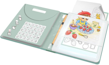 Kidywolf kidydraw pad food around the world - tekenkit met verlichte tekentablet - 30 overtekeningen - creatief schermvrij speelgoed - 6+