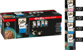 Sheba Katzenfutter-Soßenkollektion – Nassfutter – Fischauswahl in Soße – 40 x 85 g Megapack