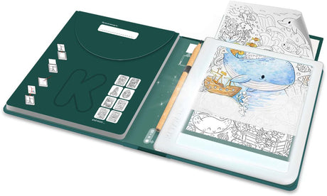 Kidywolf k-draw-pad meli-melo - tekenkit met verlichte tekentablet - 30 overtekeningen - creatief schermvrij speelgoed - 10+