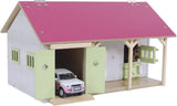 Kinderglobus Pferdestall rosa mit 2 Boxen und Lagerraum 1:32