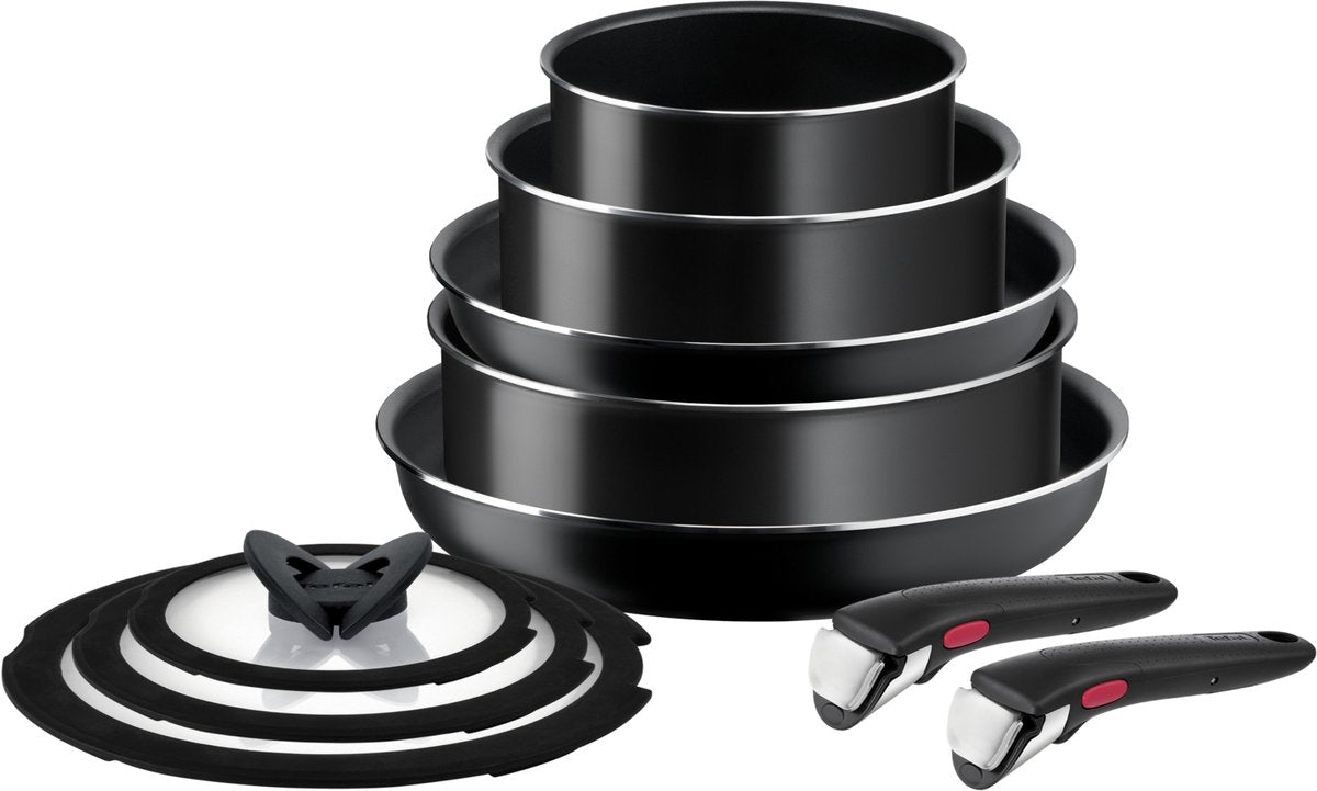 Tefal Ingenio Easy Cook Clean - Pfannenset - 10-teilig - nicht für Induktion geeignet - stapelbar - abnehmbarer Griff