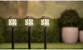Grundig Solar-Gartenlampen-Set 3-teilig – Solar-Gartenbeleuchtung – IP44