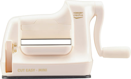 Vaessen creative cut easy mini – Schneide- und Prägemaschine – Elfenbein – 7,5 cm – inkl. Stanzformen und Prägefolder