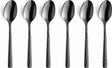 Amefa felicity zwart – 6-delige theelepelset – 12 cm – 18 0 chroomstaal – hoogglans pvd-coating – gehamerde afwerking – cadeauverpakking