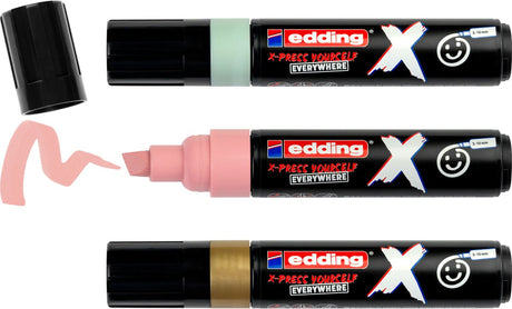 Edding 6900 x Multimarker – 3er-Set Gold, Mint, Pastellrosa – für alle Oberflächen geeignet – Keilspitze 2–10 mm – vegane Tinte – aus recyceltem Kunststoff – lokal in Deutschland produziert