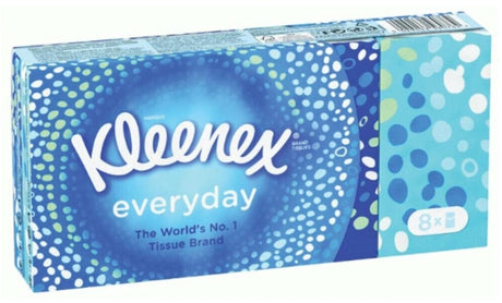 Kleenex-Taschentücher, Packung mit 8 x 9 Stück
