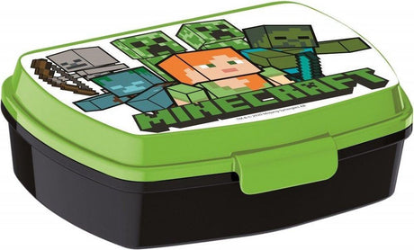 Stor Brotkasten Brotkasten Minecraft Junior 16 x 12 x 5 cm grün schwarz