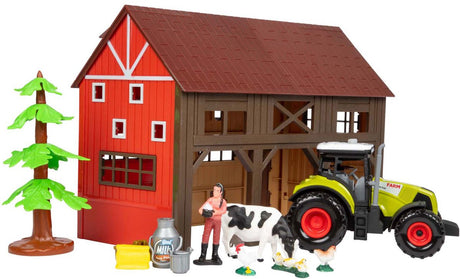 Toi-toys Ackersville Bauernhof mit Traktor, Licht- und Sound-Spielset, 12-teilig.