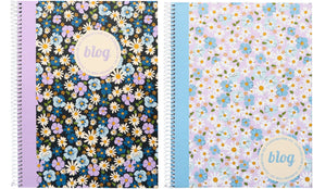 Känguru-Spiralblock – B'log-Blumen – Größe A5 – mit Diamant 5 mm – 2 Stück – an-123906-a