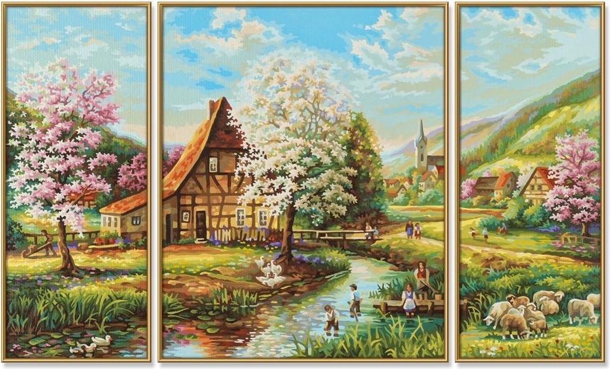Schipper Malen nach Zahlen - Ländliches Idyll Triptychon 50x80 cm