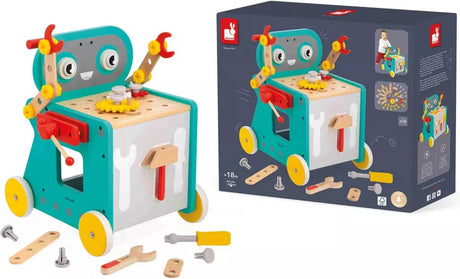Janod – Brico'kids – Roboter-Trolley-Aktivitätswagen