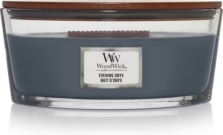 Woodwick Heartwick Flame Ellipse Duftkerze – Evening Onyx – 50 Brennstunden