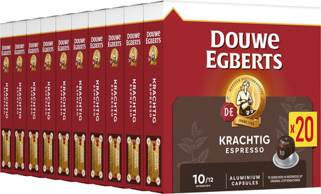 Douwe Egberts Espresso leistungsstarke Kaffeetassen – Intensität 10 12 – 10 x 20 Kapseln