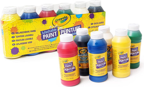 Crayola – Hobbyfarbe – abwaschbare Farbe für Kinder – 6 Farben – 236 ml