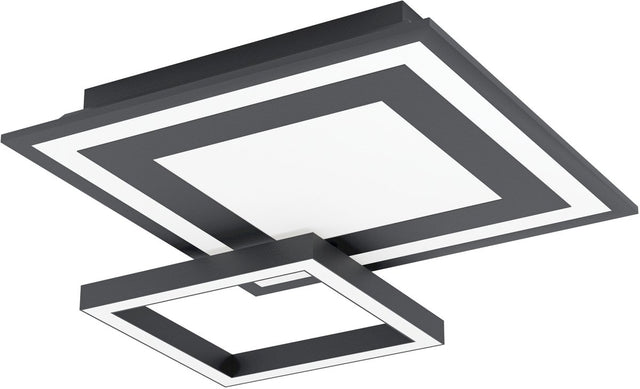 Eglo connect.z savatarila-z smart plafondlamp - 45 cm - zwart wit - instelbaar rgb wit licht - dimbaar - zigbee