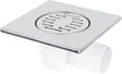 Differnz Basic Duschrinne – Duschrinne mit seitlichem Abgang – Chrom matt – 15 x 15 cm