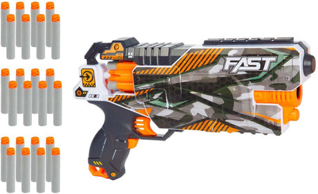 Toi-toys Foam Strikex elektrische Schießpistole Shockwave mit 24 Schaumstoffpfeilen