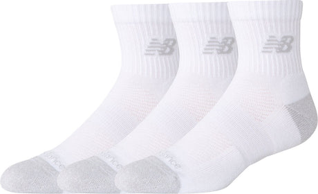 New Balance Active QTR Socken 3er-Pack Unisex-Sportsocken – Weiß
