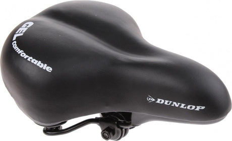 Dunlop Fahrradsattel mit Gel – für Stadt- und Tourenräder – passt sich dem Körper an – 26,5 x 18,5 x 14 cm – Schwarz
