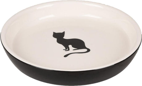 Flamingo - kattenvoerbak nala - zwart wit - 180 ml - 15.5x15.5x2.5cm one size