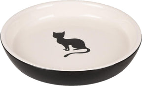Flamingo - kattenvoerbak nala - zwart wit - 180 ml - 15.5x15.5x2.5cm