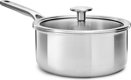 Mehrschichtiger Kochtopf aus Edelstahl von Kitchenaid – ø18 cm – 2,1 l – mit Glasdeckel – Induktion – PFAS-frei