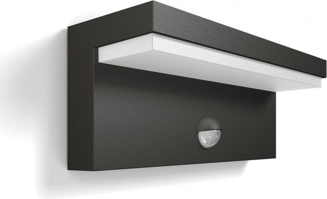 Philips led philips bustan buitenwandlamp - met sensor - antraciet