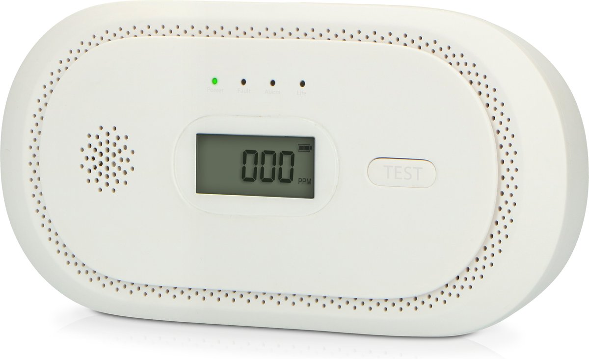 Alecto COA2650 Kohlenmonoxidmelder mit Display – 10-Jahres-Sensor – entspricht europäischen Standards – weiß