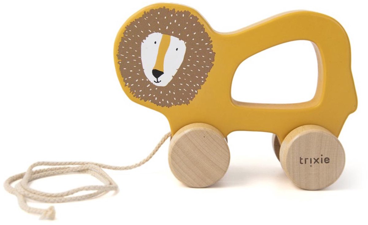 Trixie Nachziehspielzeug aus Holz - Mr. Löwe - für die ersten Schritte - Babyspielzeug - für Jungen Mädchen - Löwe