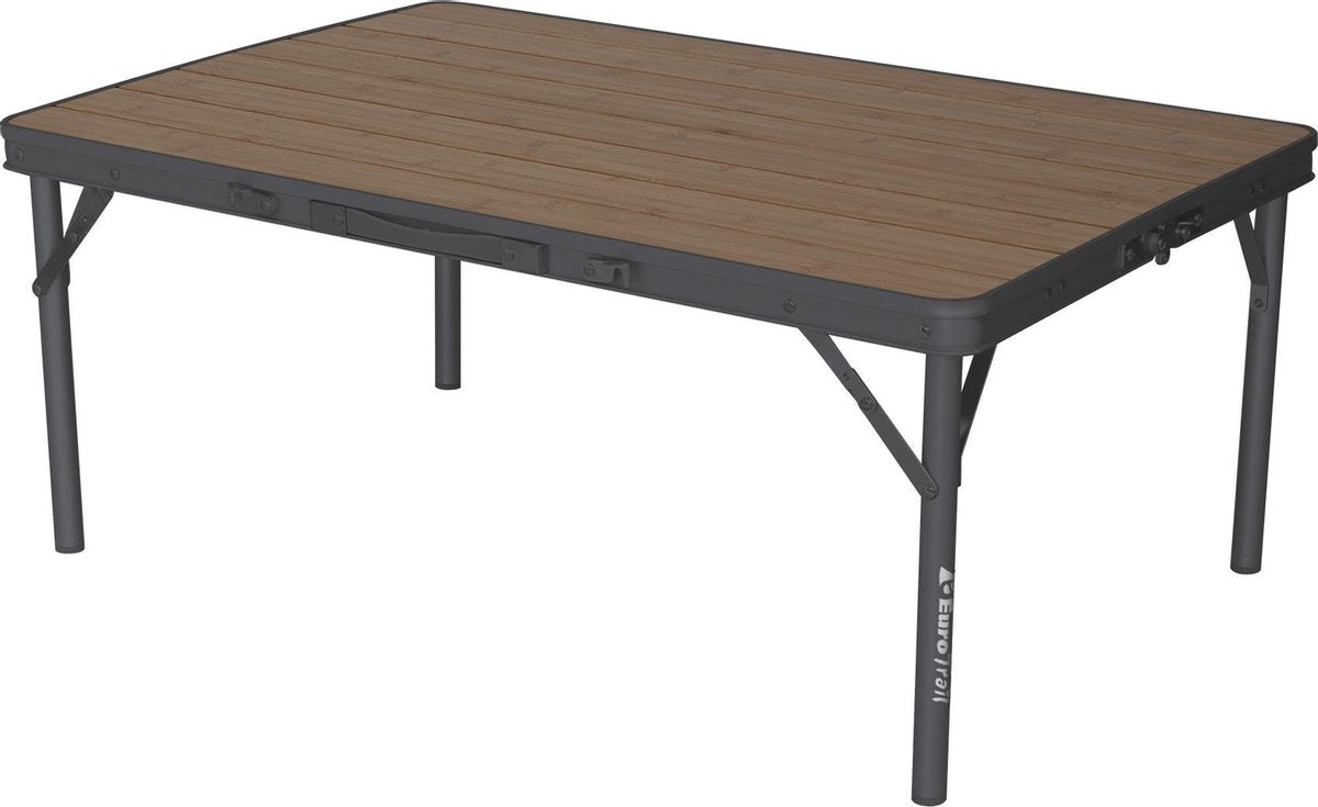 Eurotrail campingtafel balazuc - 100% bamboe blad - 90x60x70 33cm