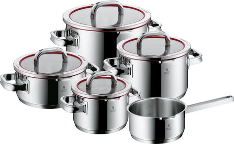 WMF Funktion4 - Pfannenset - 5-teilig - induktionsgeeignet - Edelstahl - mit Deckel