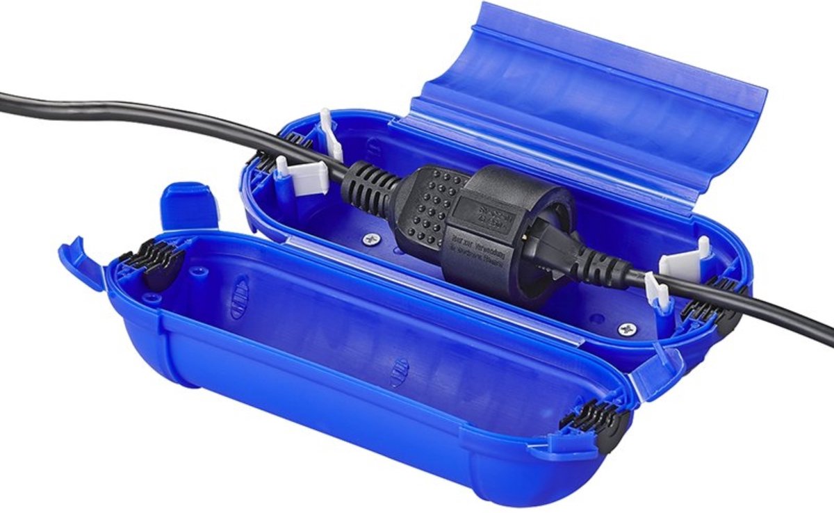 Proplus stekkersafe veiligheidsbox - ip44 - voor schuko stekkerverbindingen - blauw