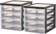 Iris Design Kommodenschubladensystem A5 – 4 Schubladen – 4 x 1,5 l – Kunststoff – schwarz transparent – ​​2 Stück