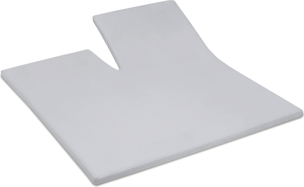 Cinderella - sundays - topper hoeslaken met split - 200x220 cm - tot 15 cm matrashoogte - 100% katoen-satijn - lichtgrijs