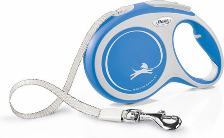 Flexi New Comfort – ausziehbare Leine, Hundeleinenband – blau – L – 8 m – große und aktive Hunde