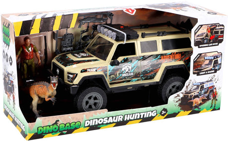 Dino-Basis-Spielzeug-Geländewagen mit Dino, Licht und Sound – abenteuerliches Kinderspielzeug.