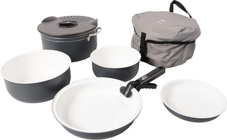 Bo-camp - Pfannenset - Camping - 7-teilig - Keramikbeschichtung - Aluminium
