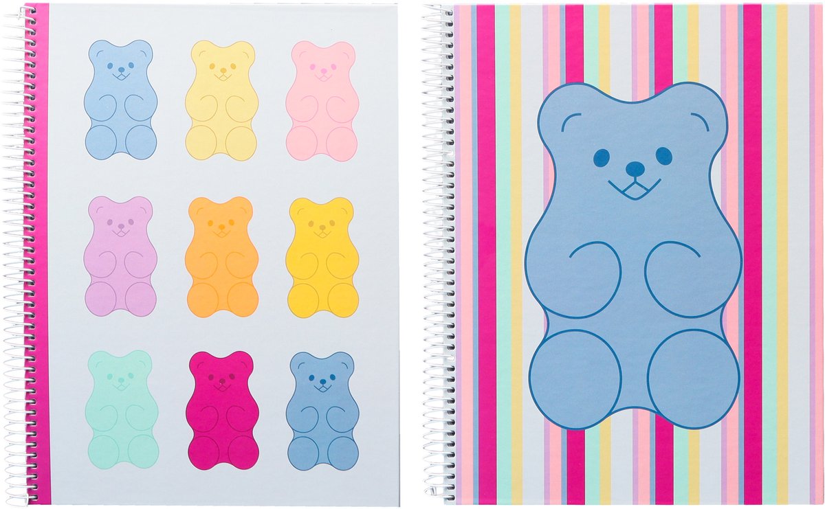 Kangaro-Spiralblock – B'log Sweet Candy – Größe A5 – mit Linie – 2 Stück – mit Erdbeerduft – an-122701-a