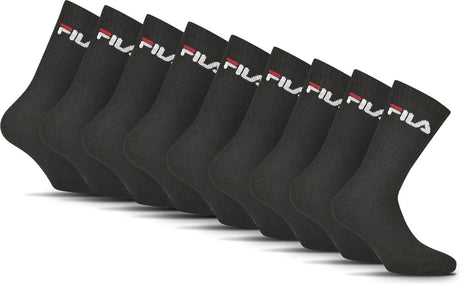 Fila Tennis-Sportsocken – Größe 43 46 – 9er-Pack – Schwarz