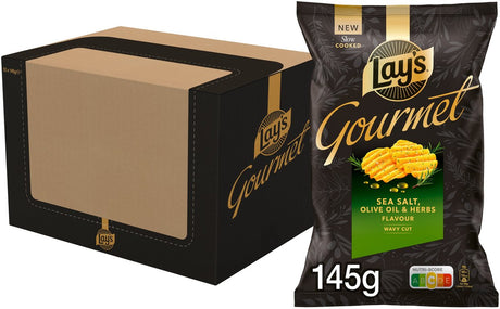 Lay's gourmet sea salt, olive oil herbs - chips - 12 x 145 gram