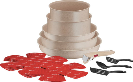Tefal Ingenio Delight On – Pfannenset – 17-teilig – Induktion – stapelbar – abnehmbarer Griff – platzsparend