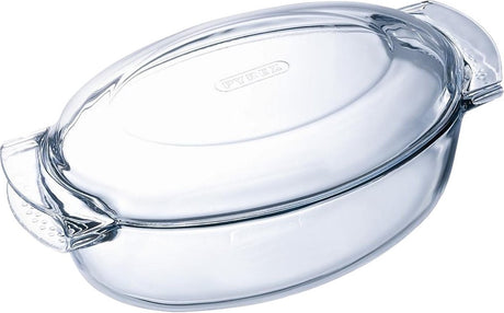 Pyrex-Auflaufform oval mit Deckel 5,8l