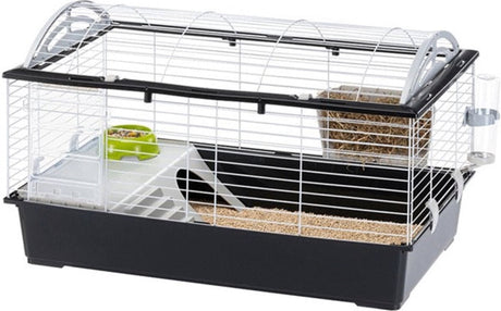 Ferplast Kaninchenkäfig Casita 100 – Tiergehege – 96 x 57 x 56 cm schwarz