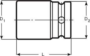 Bahco k7806m-19 langer Schlagschrauber-Steckschlüssel – 19 mm – 1 2 (l = 80 mm)