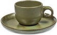 Serax - Sergio Herman Surface - Espressotasse + Untertasse - Camo Green - 13 ø - 4 Stück