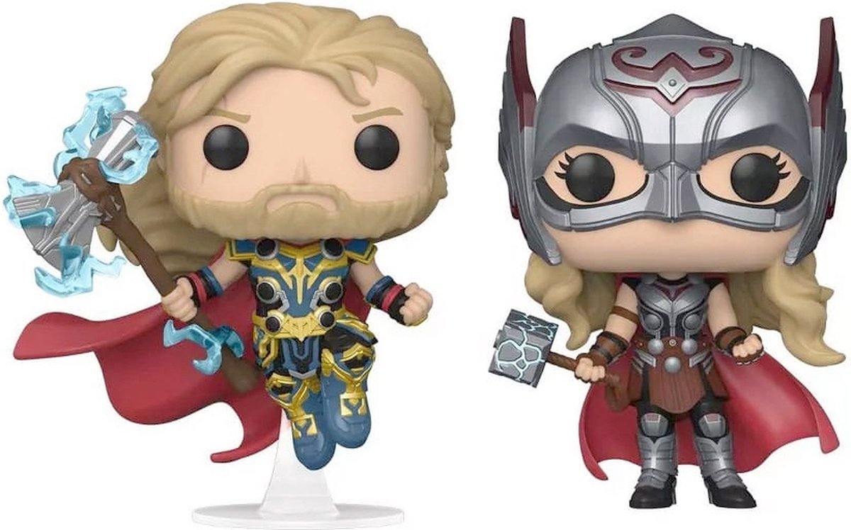 Funko Thor – Thor: Love and Thunder Pop! 2er-Pack Thor Mighty Thor 9 cm Sammelfigur – mehrfarbig